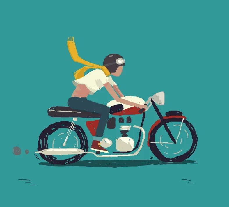 Riding motorcycle